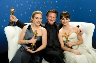 Oscar� winners Kate Winslet (left), Sean Penn, and Penelope Cruz backstage during the live ABC Telecast of the 81st Annual Academy Awards� from the Kodak Theatre, in Hollywood, CA Sunday, February 22, 2009.