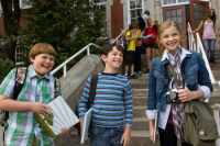 Zachary Gordon & Robert Capron in the movie Diary of a Wimpy Kid