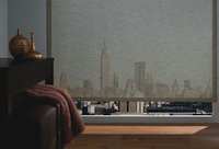 Home Decor - Shades, Raised Platform May Improve View in Awkward High-Rise Rooms. Designer Screen Shade from Hunter Douglas blocks heat and glare, and it goes well with a modern interior