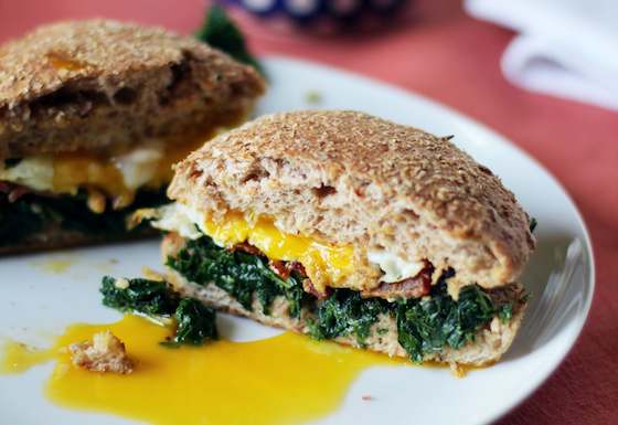 Kale, Bacon and Egg Breakfast Sandwich Recipe