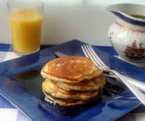 Maple-Pecan Pancakes with Warm Maple Syrup Recipe