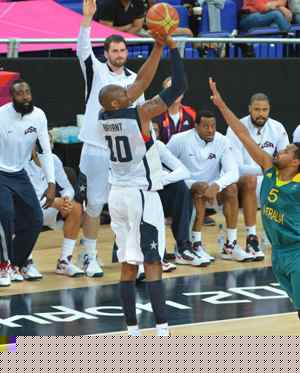 Kobe Bryant Leads Team USA With 20 Points versus Australia