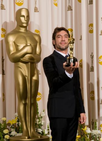 Best Supporting Actor Javier Bardem backstage during the 80th Annual Academy Awards at the Kodak Theatre in Hollywood, CA on Sunday, February 24, 2008.