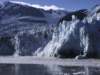 Alaska - Moving in close to see the 1,000-year-old dirt bands in a tidewater glacier