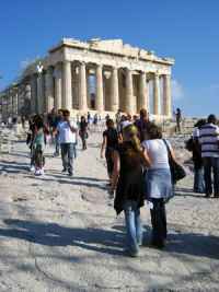 To avoid the crowds at the Parthenon, go in the early evening when the marble turns golden as the sun sets