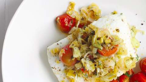 Baked Halibut in Egyptian Cilantro Sauce