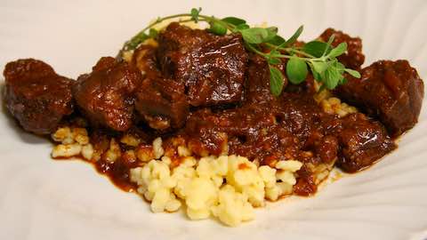 Wolfgang Puck's Hungarian Beef Goulash With Spaetzle