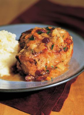 Braised Pork Chops with Apricot Cranberry Sauce