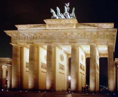 The Brandenburg Gate symbolized a divided Berlin when it was trapped in the no-man's-land of the Berlin Wall