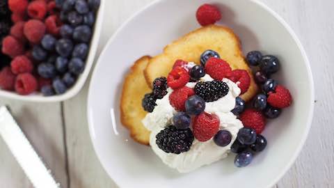 Buttered Pound Cake with Sherry Mascarpone and Soaked Berries Recipe