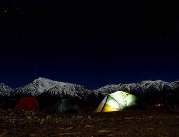 A group of campers makes a home under the stars of the California sky