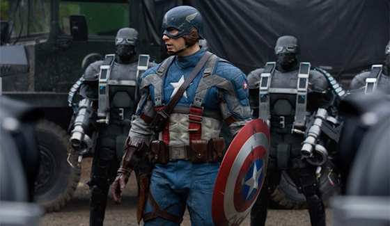 Chris Evans and Tommy Lee Jones in Captain America: The First Avenger