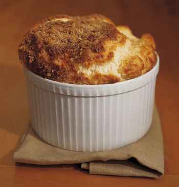 Cheese Souffle with Chicken and Spinach