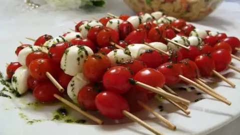 Cherry Tomato and Mozzarella Skewers