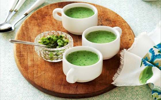 Chilled Cucumber, Pea and Mint Soup Recipe