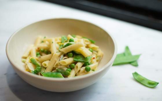 Chilled Penne Pasta with Asparagus and Peas Recipe