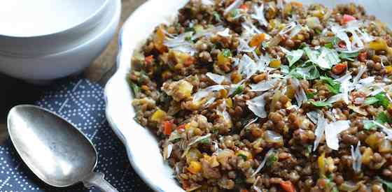 Colorful Lentil Salad with Walnuts and Herbs 