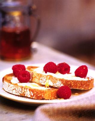 Dessert Crostini with Mascarpone, Fresh Berries and Drizzled Honey Recipe