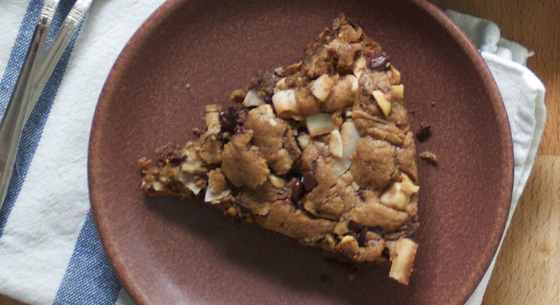 Dark Chocolate and Hazelnut Skillet Blondies Recipe