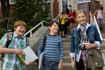 Zachary Gordon & Robert Capron in the movie Diary of a Wimpy Kid