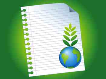 When shopping for notebooks and other paper products, look for a high recycled paper content.