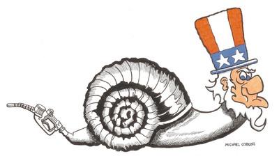 Michael Osbun relates to the slow pace of U.S. efforts to enforce conservation and produce alternative fuels