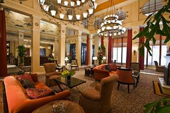 The lobby of the Hotel Monaco, located in the heart of downtown Seattle