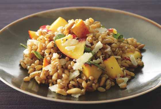 Farro Salad with Nectarines, Basil and Toasted Pine Nuts Recipe