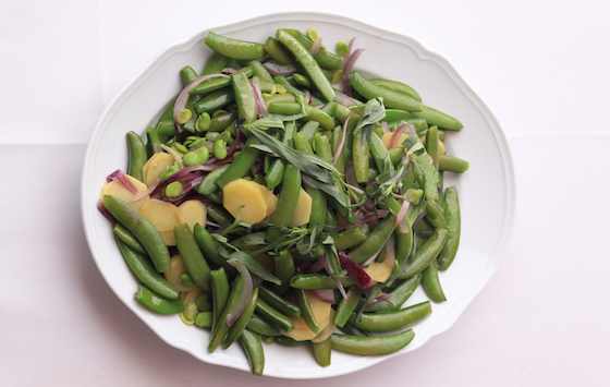 Favas and Sugar Snap Peas with Potatoes and Tarragon Recipe