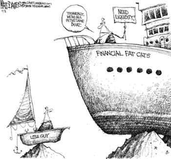 Rising Financial Fat Cat Yachts Lift No Tides (c) Matt Davies