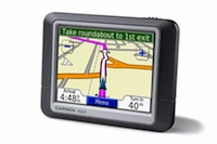 In May 2000, the Pentagon loosened its grip on the GPS satellites. The government had degraded the signal to outsiders so that only troops could know exactly where they were. When the same precision opened to civilians, sales exploded of GPS receivers, including this Nuvi 250 from Garmin.