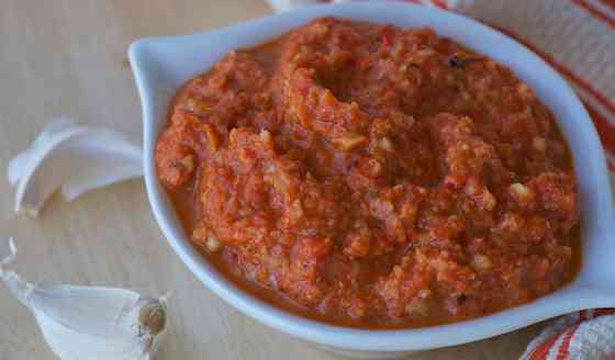 Garlicky Roasted Red Pepper and Almond Dip Recipe
