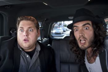 Jonah Hill & Russell Brand in the movie Get Him to the Greek