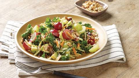 Grape, Broccoli and Avocado Salad with Toasty Oat Topping