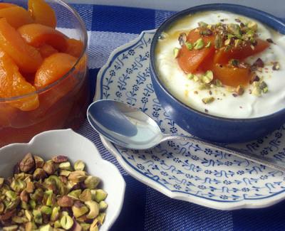 Greek Yogurt with Apricot Compote and Pistachios Recipe