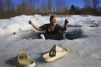 In Scandinavia and Russia, wintertime swimming in frigid water is believed to do health wonders