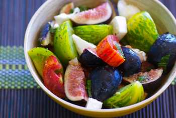 Heirloom Tomato, Fresh Fig and Burrata Salad with Mint Vinaigrette Recipe