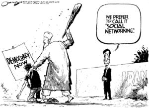 Jack Ohman iran; social networking; election; protests