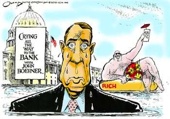 John Boehner Weeper of the House Crying All the Way to the Bank by Jack Ohman