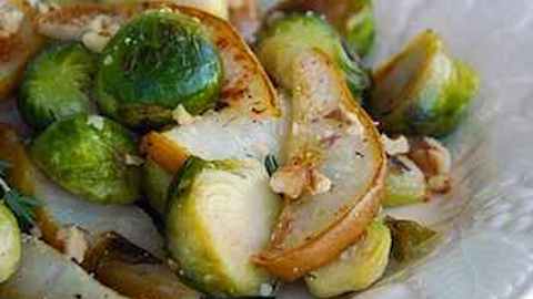 Roasted Brussels Sprouts and Pears  Recipe