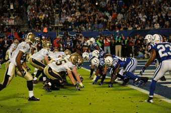 Super Bowl XLIV MVP Drew Brees Leading the Saints