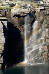 One of the many waterfalls -- with or without rainbows -- that we encountered as we wound our way to Stavanger. Western Norway