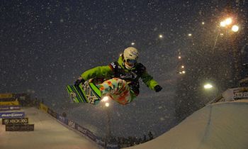 Clair Bidez rides in the superpipe competition in the Sprint U.S. Snowboarding Grand Prix at Park City Mountain Resort in Utah