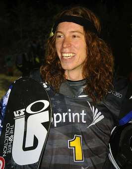 Shaun White smiles after putting down a huge run in the superpipe competition in the Sprint U.S. Snowboarding Grand Prix at Park City Mountain Resort in Utah