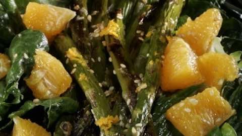 Orange Sesame Roasted Asparagus Salad  Recipe