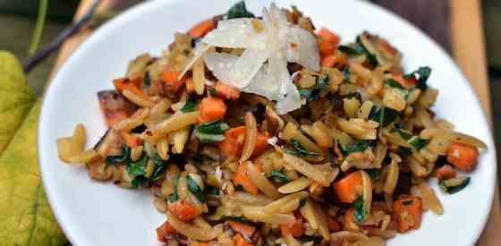 Orzo with Caramelized Vegetables and Ginger Recipe