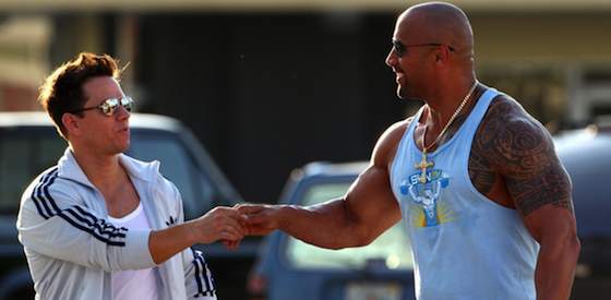 Mark Wahlberg and Dwayne Johnson  in 'Pain and Gain'