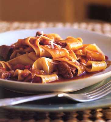 Pasta Ribbons Topped with Veal Ragout