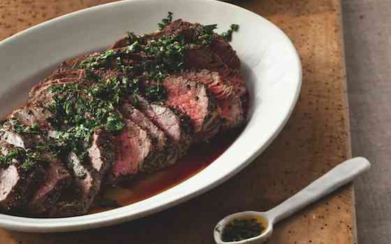 Peppered Tri-Tip Roast with Chimichurri Sauce Recipe