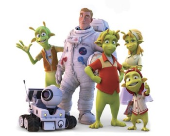 Dwayne Johnson & Justin Long  in the movie Planet 51